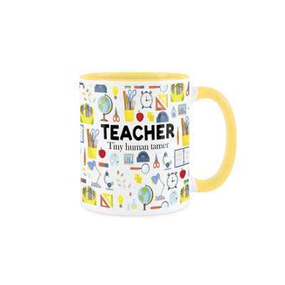 Purely Home Teacher Gift MugTrades Funny Novelty Gift Tea/coffee Yellow Ceramic Mug Present from B&Q