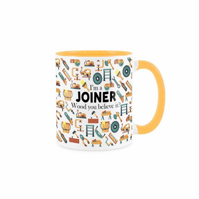 Purely Home Novelty Joiner Golden Yellow Mug - Coffee/Tea Ceramic Cup Gift - Golden Yellow - Image 3