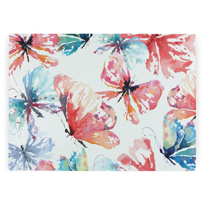 Purely Home Butterflies Worktop ProtectorLarge Textured Glass Chopping Board from B&Q
