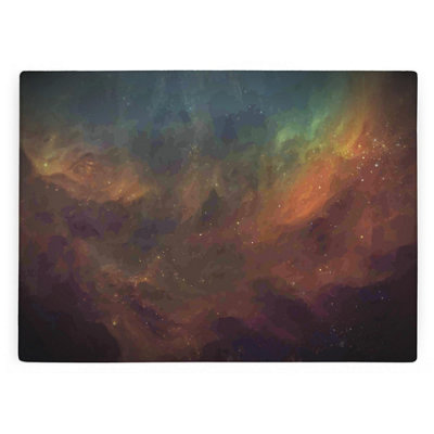 B&Q -  Space Galaxy Large Glass Worktop ProtectorSmooth Kitchen Cutting Board