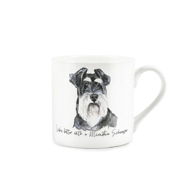Purely Home Miniature Schnauzer MugLifes Better With A Miniature Schnauzer Bone China White MugTea/coffee Gift For Dog Lovers from B&Q