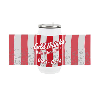 B&Q -  Retro Diet Cola Soda Can Drinking Flask With Straw