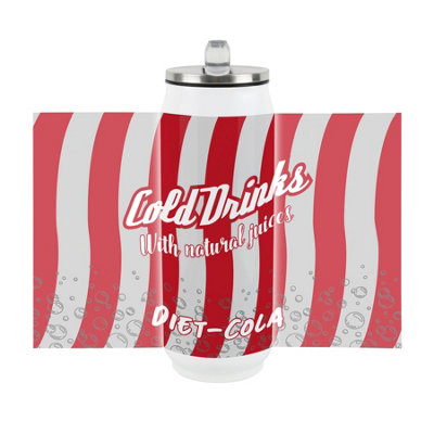 B&Q -  Retro Diet Cola Soda Can Large Drinking Flask With Straw