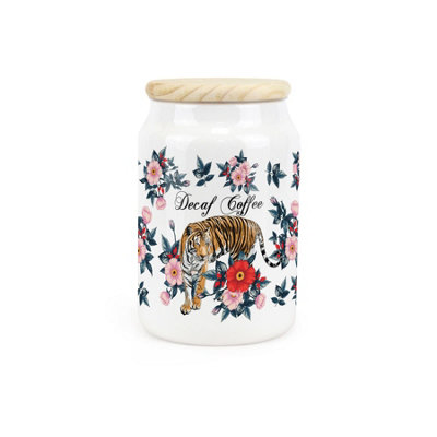 Purely HomeFloral TigerDecaf Coffee CanisterKitchen Storage Jar from B&Q