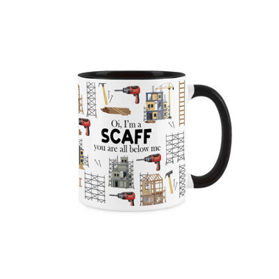 Purely Home Scaffolder MugNovelty Trades GiftWhite & Black Ceramic Tea/coffee Gift from B&Q
