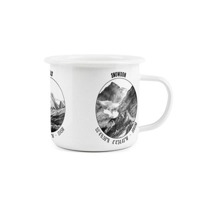 Purely Home Three Peaks Enamel MugSnowdon Ben Nevis Scafell Pike ChallengeDurable Hot Drinks Outdoor Cup For Travel Picnics Home Hiking from B&Q