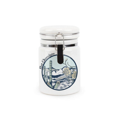 Purely Home Desert Flowers Small Ceramic Hot Chocolate Storage Canister - Blue - Image 3