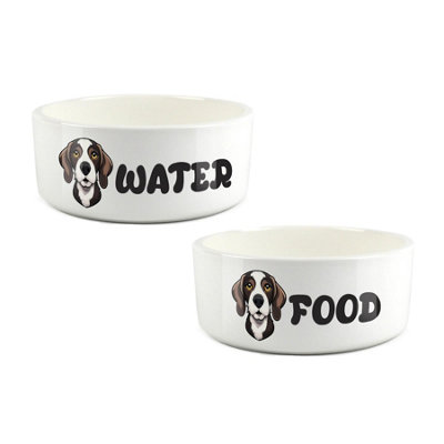 Purely Home Cartoon Pointer Food & Water Bowl Set from B&Q
