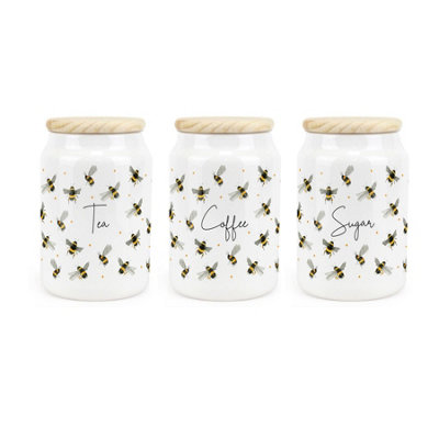 Purely HomeScattered BeesTeaCoffee & Sugar CanisterKitchen Storage Jars from B&Q