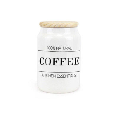Purely Home Minimalist Ceramic Coffee Kitchen Canister, White - Image 4