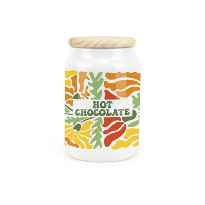 Purely HomeRetro FlowersHot Chocolate CanisterKitchen Storage Jar from B&Q