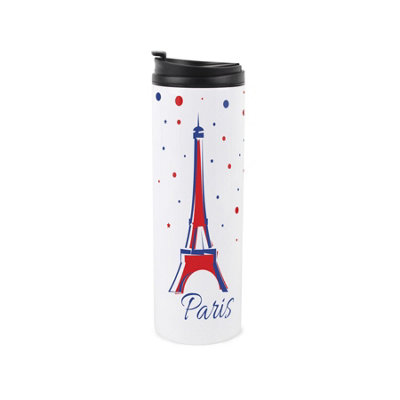 Abstract Eiffel Tower Travel Mug - Paris Souvenir Reusable Stainless Steel Flask - Image 3