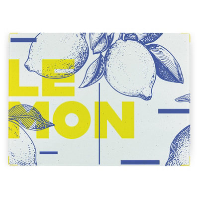 Purely Home Lemons Worktop ProtectorLarge Textured Glass Chopping Board from B&Q