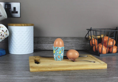 B&Q -  Ceramic Breakfast Egg CupsNovelty Kitchen Gift Box Set Of 2