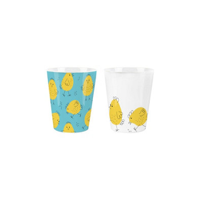 B&Q -  Doodle Chickens Ceramic Egg CupsNovelty Kitchen Gift Box Set Of 2