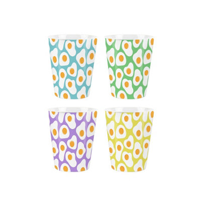 B&Q -  Colourful Fried Eggs Ceramic Egg CupsNovelty Kitchen Gift Box Set Of 4