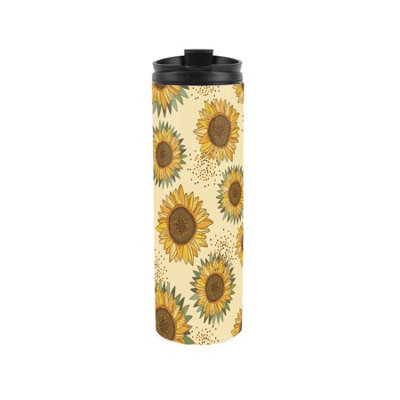 Purely Home Sunflower Print Stainless Steel Travel Flask - Image 3