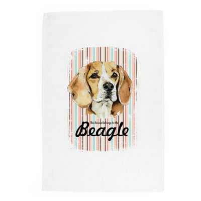 Purely Home Beagle Tea TowelNovelty Dog Themed Gift Kitchen Linen/dish Cloth from B&Q