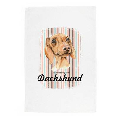 Purely Home Dachshund Tea TowelNovelty Dog Themed Gift Kitchen Linen/dish Cloth from B&Q