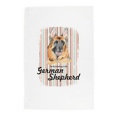 Purely Home German Shepherd Tea TowelNovelty Dog Themed Gift Kitchen Linen/dish Cloth from B&Q
