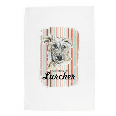 Purely Home Lurcher Tea TowelNovelty Dog Themed Gift Kitchen Linen/dish Cloth from B&Q