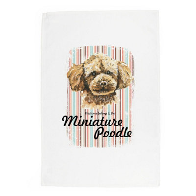 Purely Home Miniature Poodle Tea TowelNovelty Dog Themed Gift Kitchen Linen/dish Cloth from B&Q