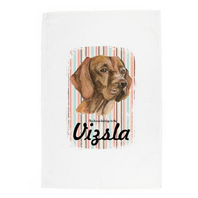Purely Home Vizsla Tea TowelNovelty Dog Themed Gift Kitchen Linen/dish Cloth from B&Q