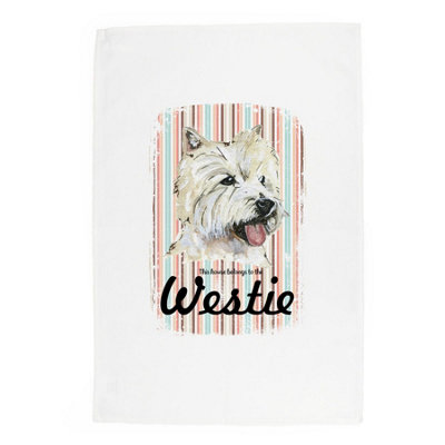 Purely Home Westie Tea TowelNovelty Dog Themed Gift Kitchen Linen/dish Cloth from B&Q