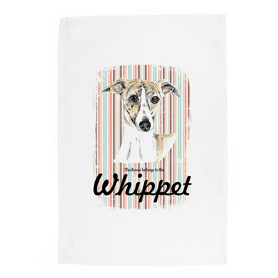 Purely Home Whippet Tea TowelNovelty Dog Themed Gift Kitchen Linen/dish Cloth from B&Q