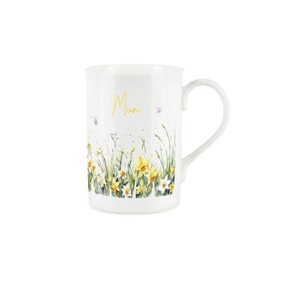 B&Q -  Spring Time Daffodils Mum MugYellow Easter Themed Floral Gift/present For HerBone China Coffee/tea Mug