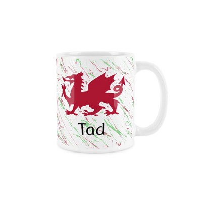 Purely Home Welsh Dragon Dad MugRed & Green Wales Tad Souvenir GiftTea/coffee Present Ceramic Cup from B&Q