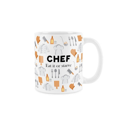 Purely Home Chef MugHumourous Trades Funny Novelty GiftTea/coffee Hot Drinks White Ceramic Cup Present For Chefs /cooks from B&Q