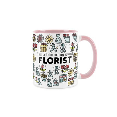 Purely Home Novelty Florist Pink Mug - Coffee/Tea Ceramic Cup Gift - Pink - Image 3