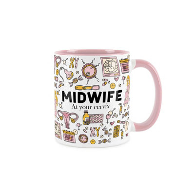 Purely Home Midwife MugHumourous Trades Funny Novelty GiftTea/coffee Hot Drinks Pink Ceramic Cup Present For Midwives/fertility Doctors from B&Q