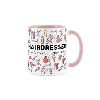 Purely Home Hairdresser MugHumourous Trades Funny Novelty GiftTea/coffee Hot Drinks Pink Ceramic Cup Present For Hair Stylists