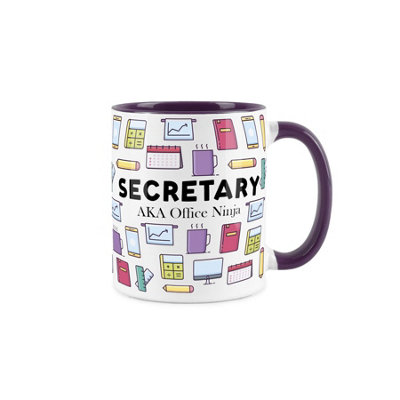 Purely Home Secretary MugHumourous Trades Novelty GiftTea/coffee Hot Drinks Purple Ceramic Cup Present For Office Workers/secretaries from B&Q