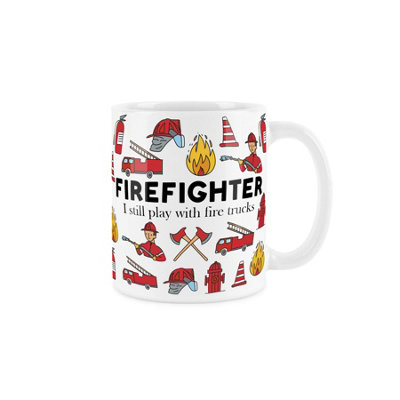 Purely Home Firefighter MugHumourous Trades Funny Novelty GiftTea/coffee Hot Drinks White Ceramic Cup Present For Firemen/firewomen from B&Q