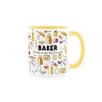 Purely Home Baker MugHumourous Trades Funny Novelty GiftTea/coffee Hot Drinks Yellow Ceramic Cup Present For Bakers/bakery Workers from B&Q