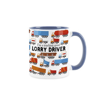 Purely Home Lorry Driver MugHumourous Trades Funny Novelty GiftTea/coffee Hot Drinks Blue Ceramic Cup Present For Truck Drivers from B&Q