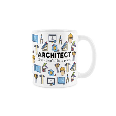 Purely Home Architect MugHumourous Trades Funny Novelty GiftTea/coffee Hot Drinks White Ceramic Cup Present For Construction Architects from B&Q
