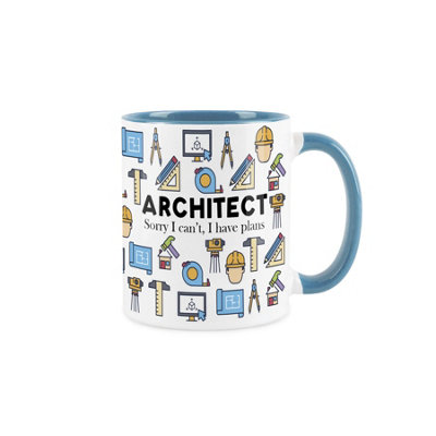 Purely Home Architect MugHumourous Trades Novelty GiftTea/coffee Hot Drinks Light Blue Ceramic Cup Present For Construction Architects from B&Q