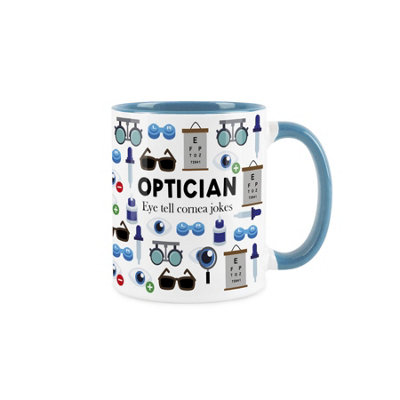 Purely Home Optician MugHumourous Trades Funny Novelty GiftTea/coffee Hot Drinks Blue Ceramic Cup Present For Eye Specialists/eye Doctor from B&Q