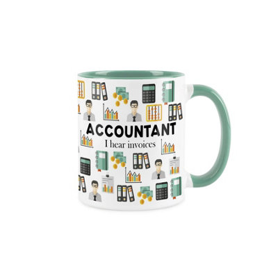 Purely Home Accountant Mug - Humourous Trades Funny Novelty Gift - Tea/Coffee Hot Drinks Ceramic Cup Present For Accountants Turquoise