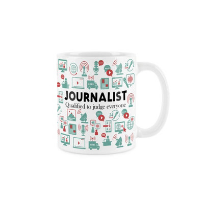 B&Q -  Journalist MugHumourous Trades Funny Novelty GiftTea/coffee Hot Drinks White Ceramic Cup Present For Journalists