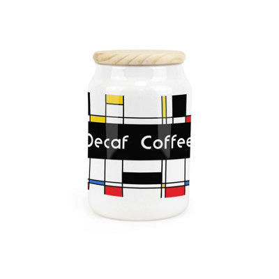 Purely Home Retro Art Deco Ceramic Decaf Coffee Storage Canister - Black - Image 3