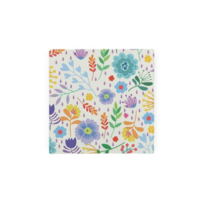 Purely Home Multicoloured Ditsy Flowers Glass Hot Pot StandHeat Resistant Non-Slip Trivet from B&Q