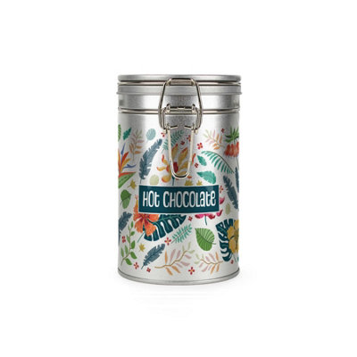 Purely Home Sunflowers Decaf Coffee Canister - Silver Metal Clip Lid Kitchen Food Storage Jar/container 600Ml (14Cm X 8.5Cm)