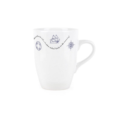 Purely Home Nautical MugSailor Boats & LighthousesTea/coffee Gift Present Ceramic Cup from B&Q