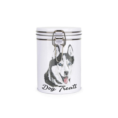 Purely Home Husky Dog Treats Canister By Rhiannon ChaunceyMetal Clip Lid Food Storage Jar For Pet Food 700Ml from B&Q