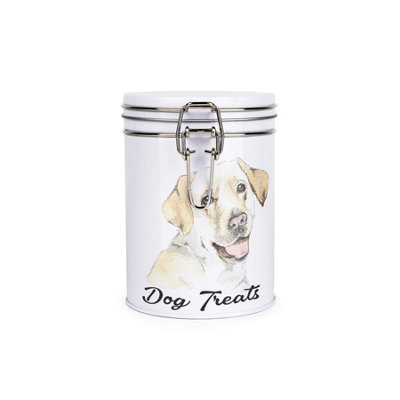 Purely Home Labrador Dog Treats Canister By Rhiannon ChaunceyMetal Clip Lid Food Storage Jar For Pet Food 700Ml from B&Q